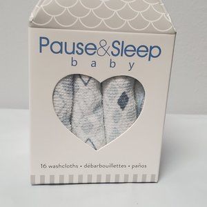 Pause and Sleep 100% cotton Baby washcloths 32 pcs